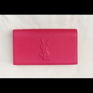 YSL Saint Laurent Belle Du Jour Clutch Hot Pink